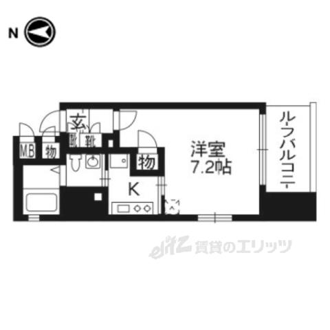 ベラジオ四条烏丸(1K/8階)の間取り写真