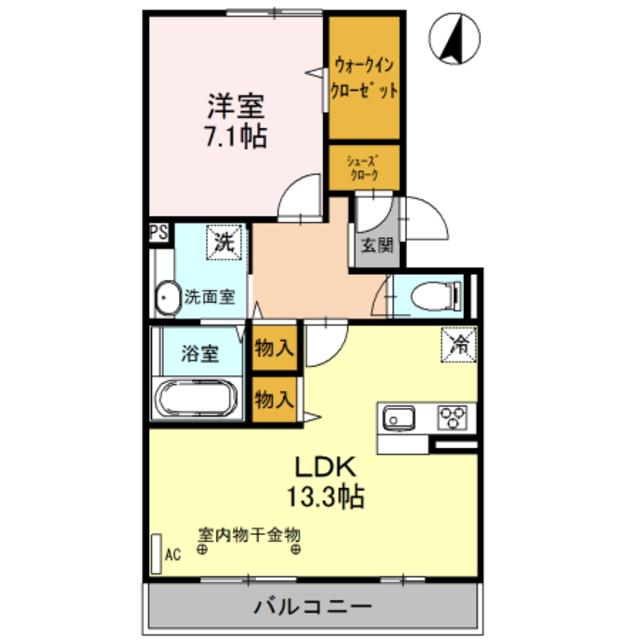 匠乃館C(1LDK/2階)の間取り写真
