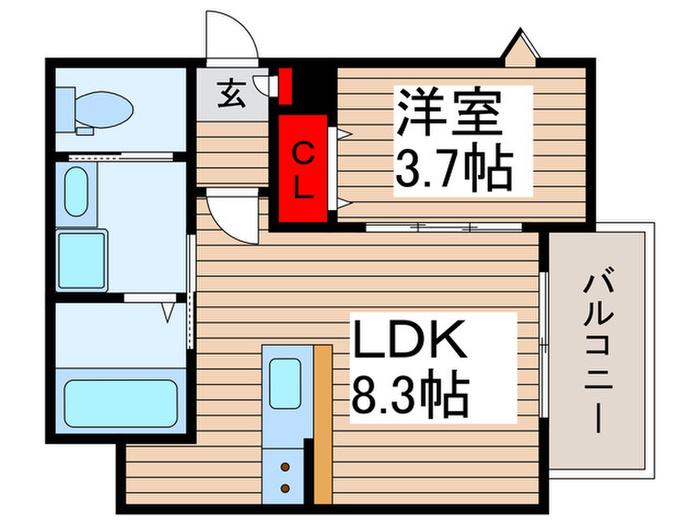 ノードテラス東所沢(1LDK/1階)の間取り写真