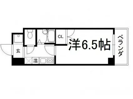 ユニバーシティ丸光II(1K/2階)の間取り写真