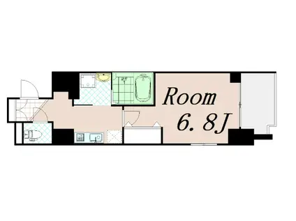 エステムコート京都 梅小路公園(1K/2階)の間取り写真