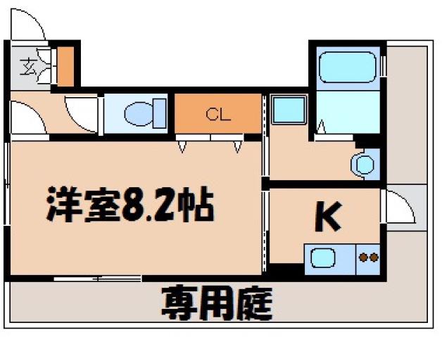 プリメーラ石井城III(1K/1階)の間取り写真