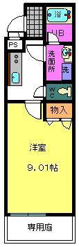 フジパレス里(1K/1階)の間取り写真