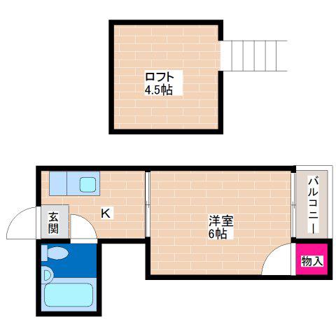 ハイツ正覚寺(1K/4階)の間取り写真