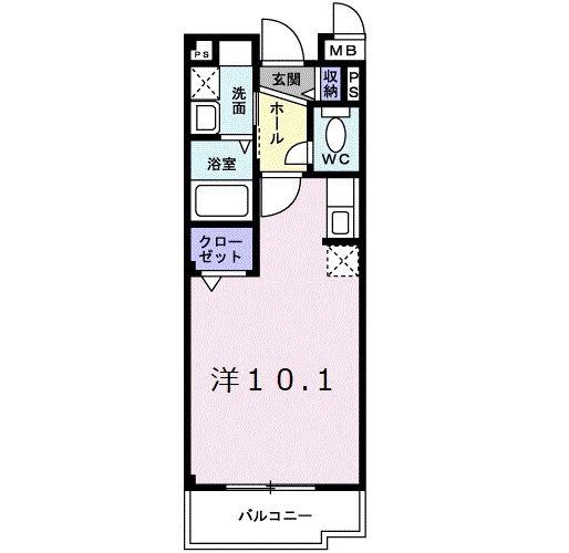 ナカイパレス PARTII(ワンルーム/2階)の間取り写真