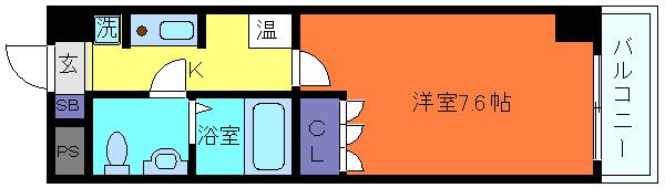 エポック弓木(1K/6階)の間取り写真