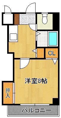 ピエドラブランカ西本町(1K/5階)の間取り写真