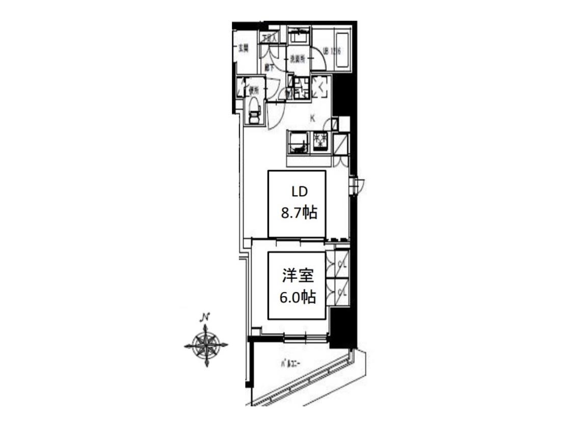 S-RESIDENCE曳舟(1LDK/5階)の間取り写真