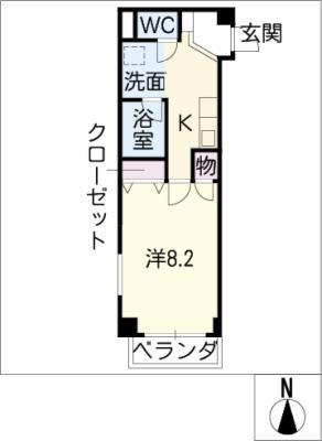 シェルグランデ(1K/1階)の間取り写真