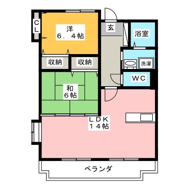 アンダンテ(2LDK/1階)の間取り写真