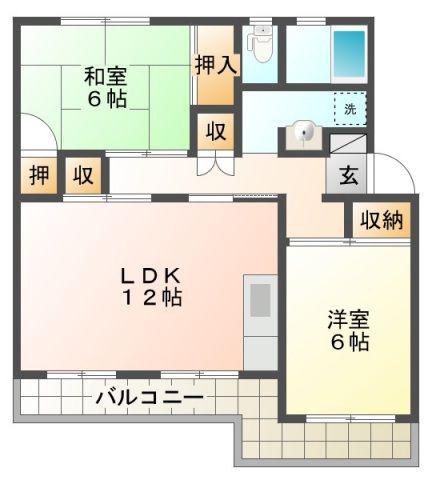メゾン ポレール(2LDK/1階)の間取り写真
