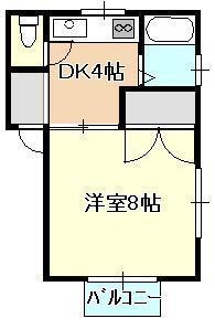 コーポアリス(1K/2階)の間取り写真