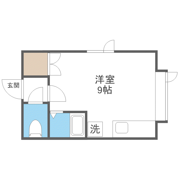 メモリアルパーク文京台 パートII(ワンルーム/1階)の間取り写真