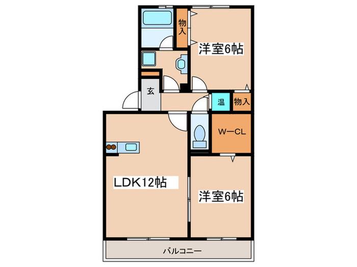 コモレビ大蔵G(2LDK/1階)の間取り写真