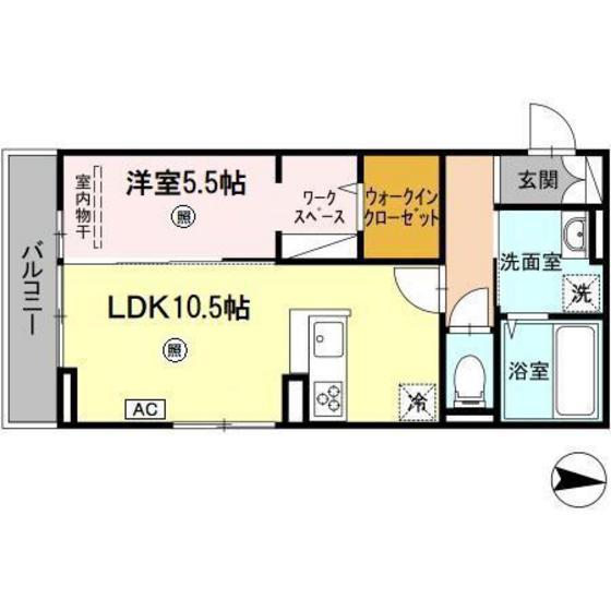 FIKA 伴東(1LDK/3階)の間取り写真