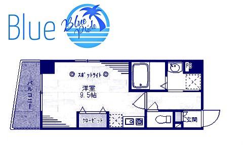 MILKY WAY鵠沼(ワンルーム/4階)の間取り写真