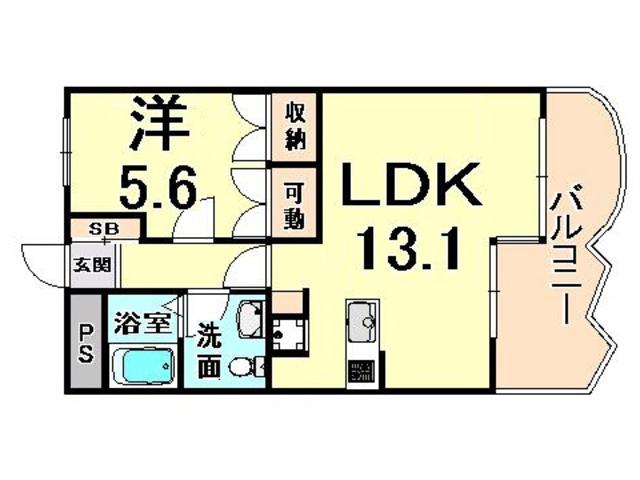 コナヴィレッジ(1LDK/4階)の間取り写真