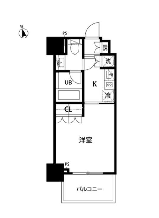 セントラル銀座(1K/6階)の間取り写真