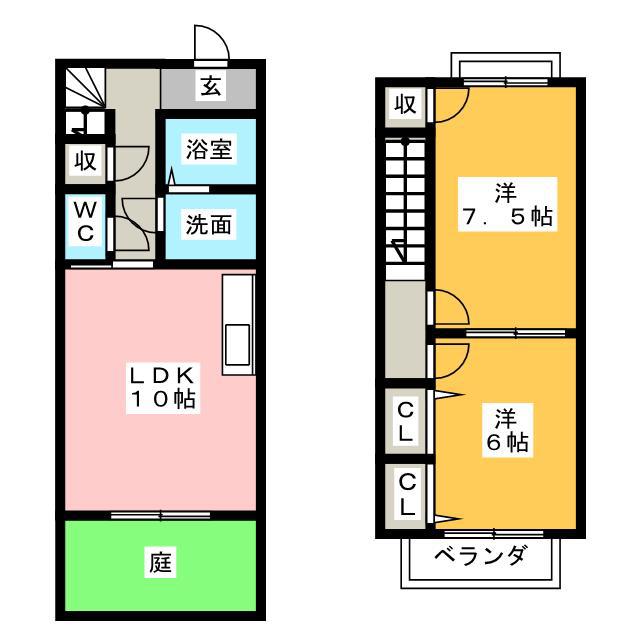 ライネスハイム(2LDK/1階)の間取り写真