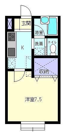 イーストスター(1K/1階)の間取り写真