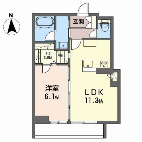 REFISIA(1LDK/2階)の間取り写真