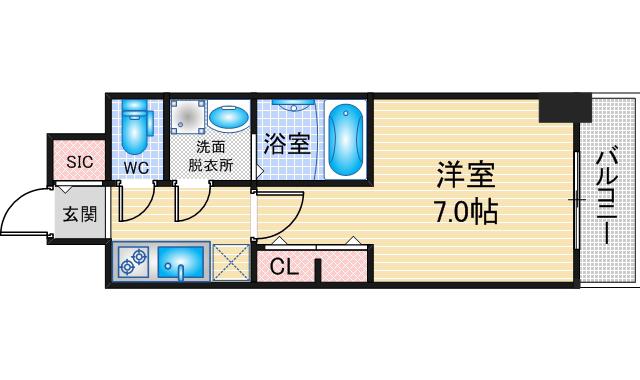 S-RESIDENCE名古屋菊井ALINE(1K/13階)の間取り写真