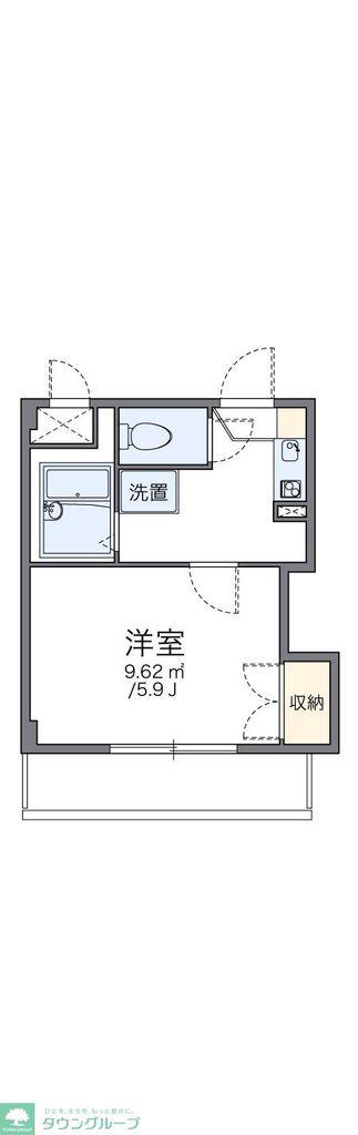 レオパレス楠(1K/2階)の間取り写真