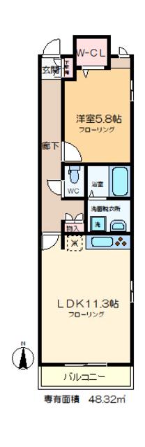 EISEN FER 亀有(1LDK/2階)の間取り写真