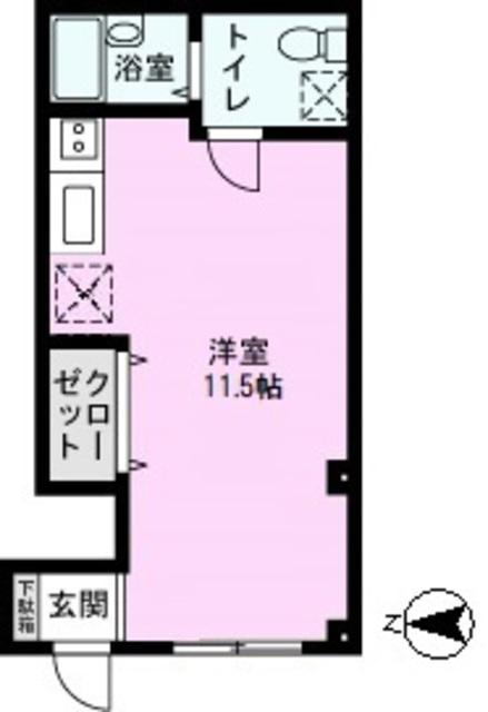 シントビル(ワンルーム/1階)の間取り写真