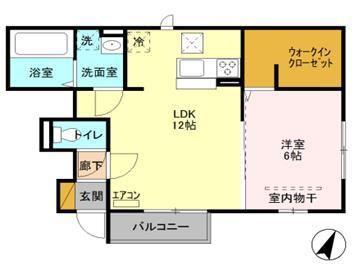 はっぴいえんど(1LDK/1階)の間取り写真