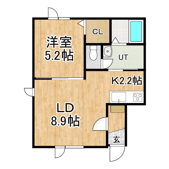 COZYII(1LDK/1階)の間取り写真