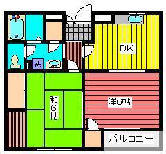 CYBELE駒込(2K/1階)の間取り写真