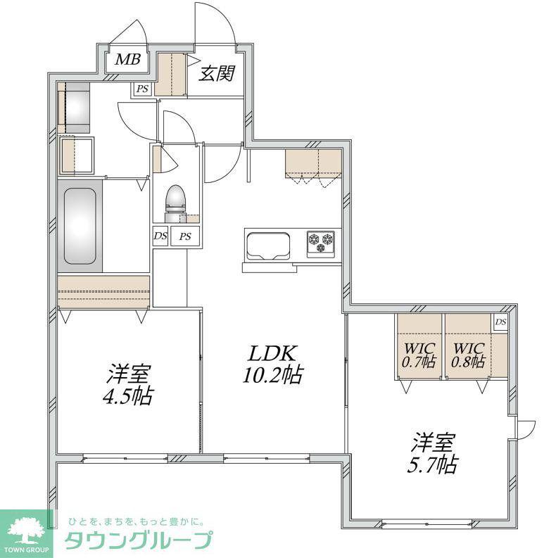 CHARME(2LDK/2階)の間取り写真