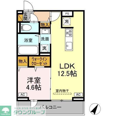 汐見丘PJ(1LDK/2階)の間取り写真