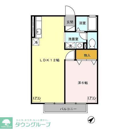 プログレヒノ(1LDK/2階)の間取り写真