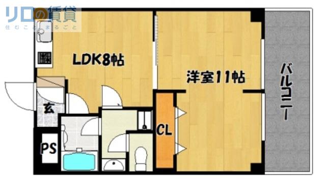第7高光マンション(1LDK/4階)の間取り写真