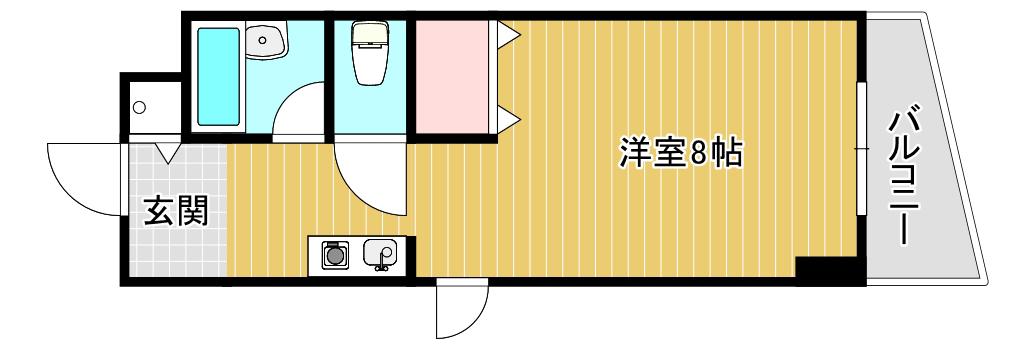 南海本線 難波駅(南海) 徒歩5分 10階建 築32年(1K/2階)の間取り写真