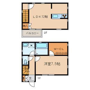 北烏山4丁目賃家(1LDK/1階)の間取り写真