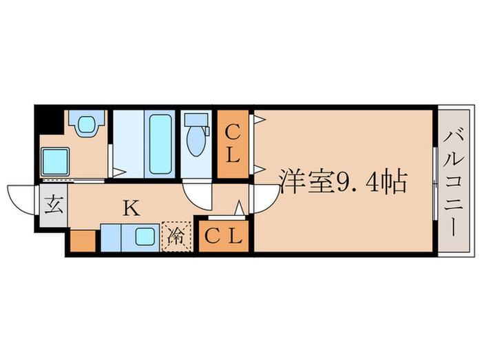 シェルプランタン(1K/5階)の間取り写真