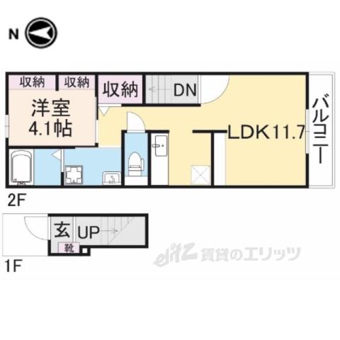 プロヴァンスブリーズ3(1LDK/2階)の間取り写真