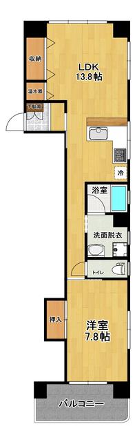 アパルトマン(1LDK/7階)の間取り写真