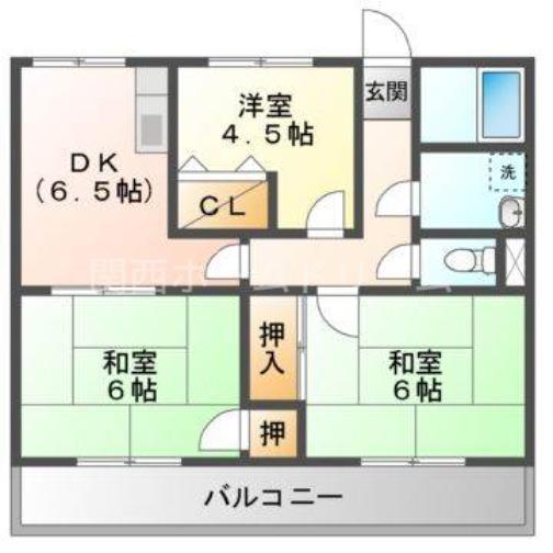 グレースシャトー(3DK/4階)の間取り写真