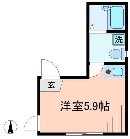 シャンテ田端(ワンルーム/2階)の間取り写真