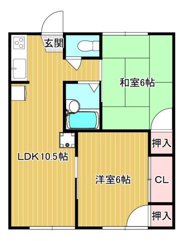 サープラス森(2LDK/1階)の間取り写真