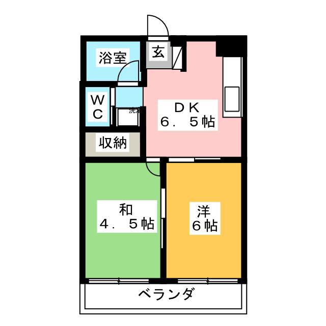 モンシェール大成(2DK/3階)の間取り写真