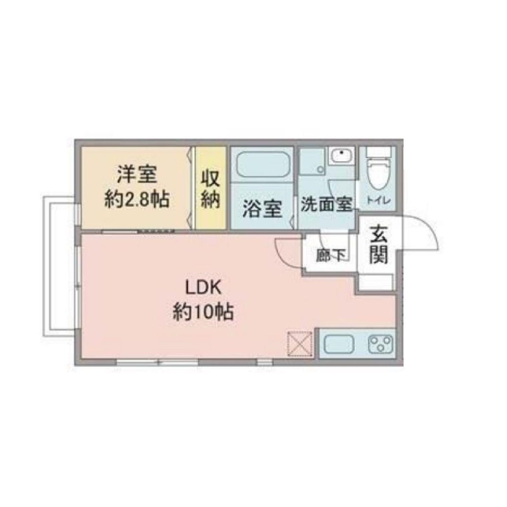 プリムローズ(1LDK/2階)の間取り写真