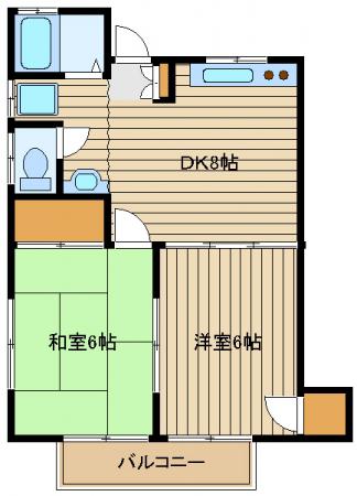 ハイムアゼリア(2DK/1階)の間取り写真