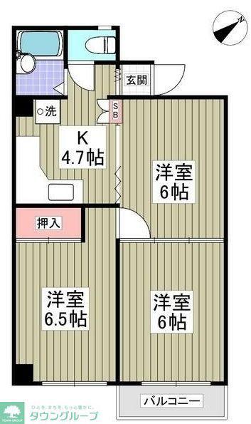 リブレス明神町(3K/2階)の間取り写真