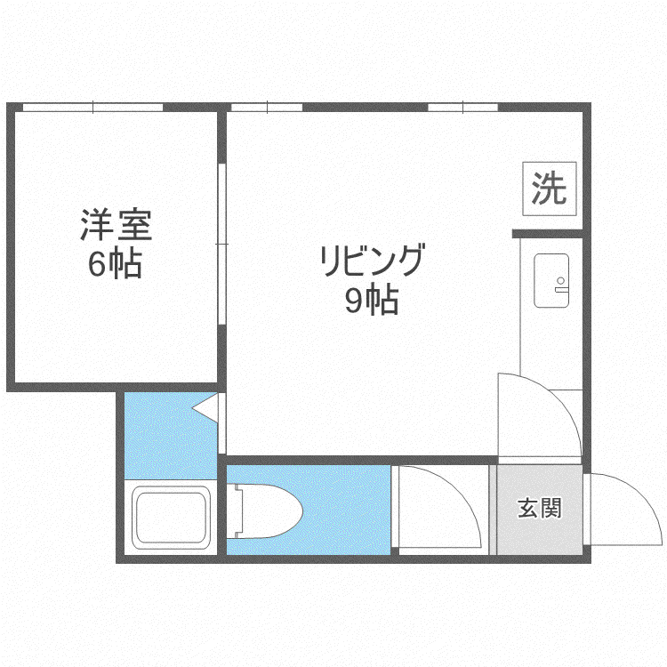 キラメック409(1DK/2階)の間取り写真