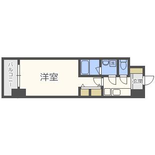 セイル淀屋橋(1K/9階)の間取り写真